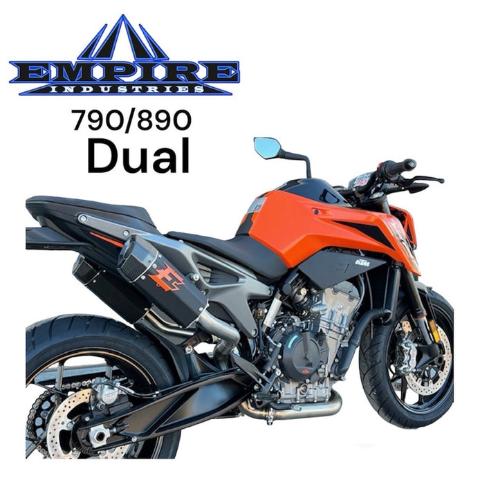 Escape doble deslizante Empire Industries KTM DUKE 790/890 con fibra de carbono