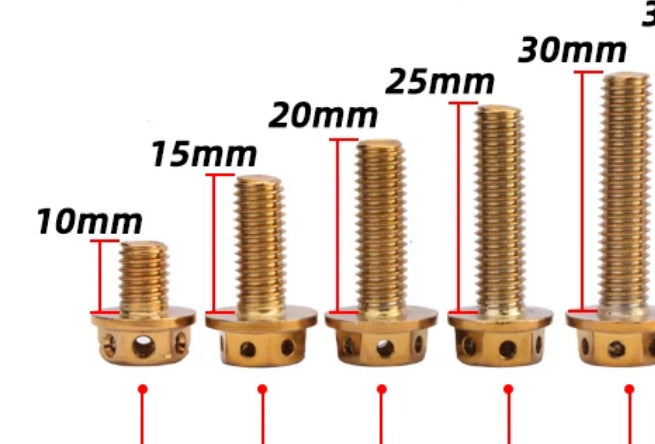 Tornillos oro aluminio con aleacion a titanium