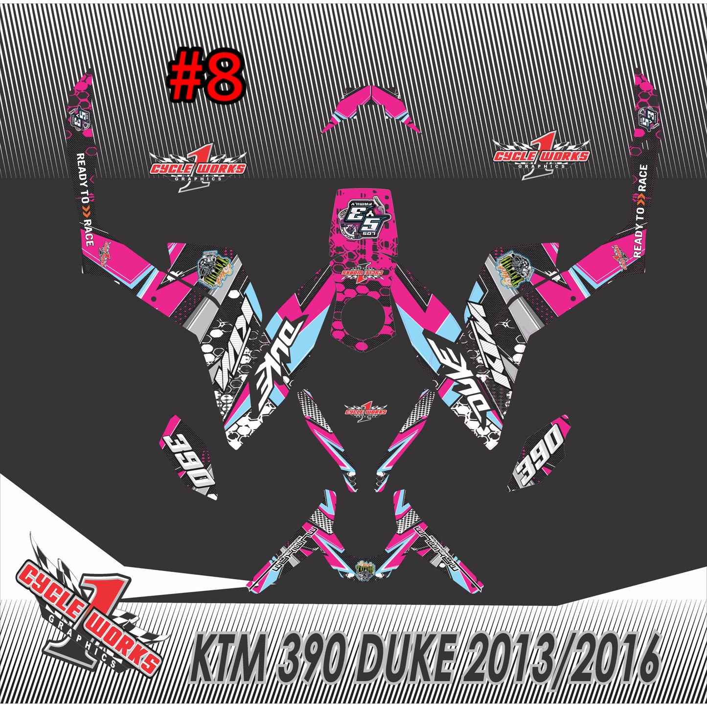 Ktm 390 duke graphic kit 13-2016