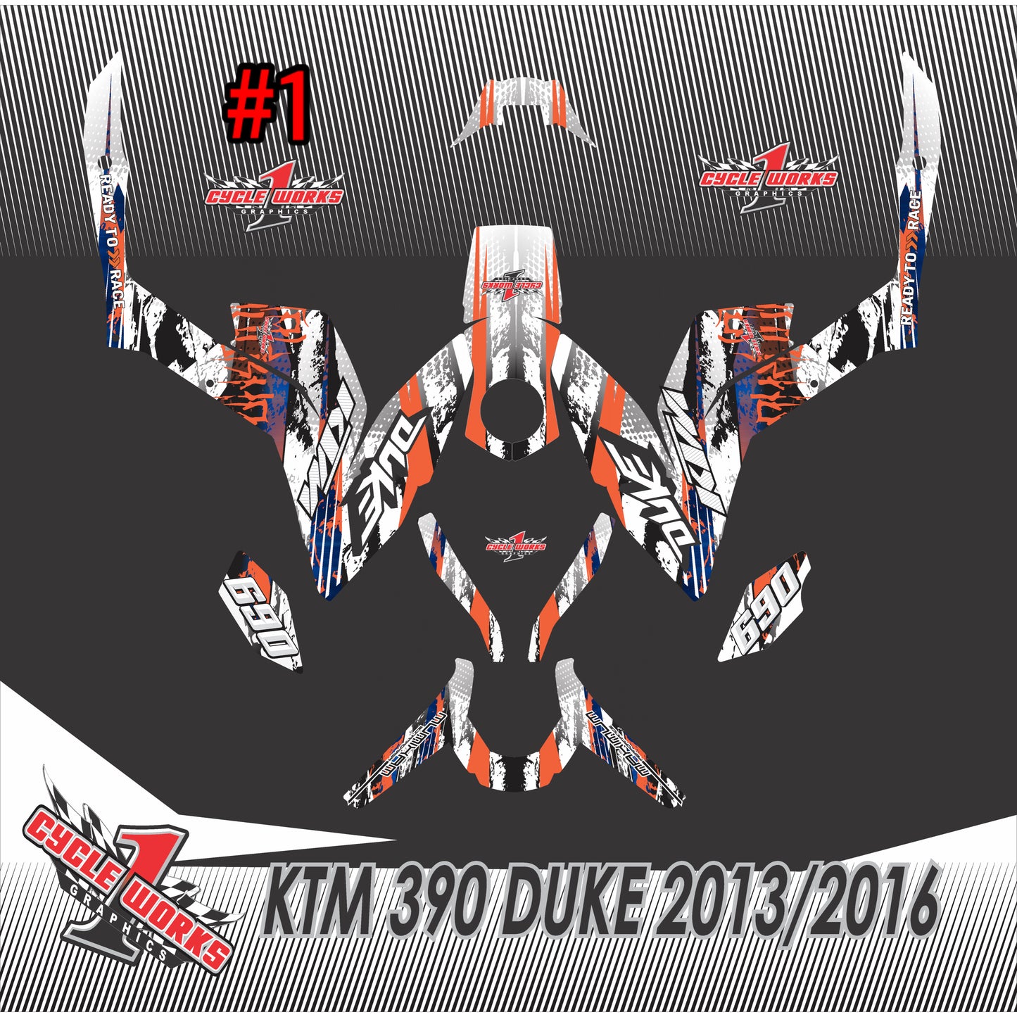 Ktm 390 duke graphic kit 13-2016